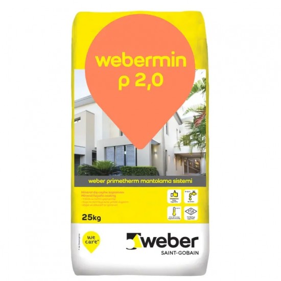 WEBER MİNERAL SIVA MİN P2,0 25 Kğ Kalın WEBER MİNERAL SIVA MİN P2,0 25 Kğ Kalın