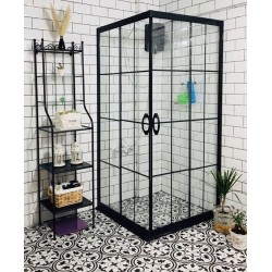 90x90 DUŞAKABİN KARE Siyah Karolaj
