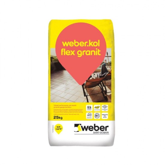 WEBER KOL FLEX GRANİT 25/1 GRİ Elastik ürün WEBER KOL FLEX GRANİT 25/1 GRİ Elastik ürün